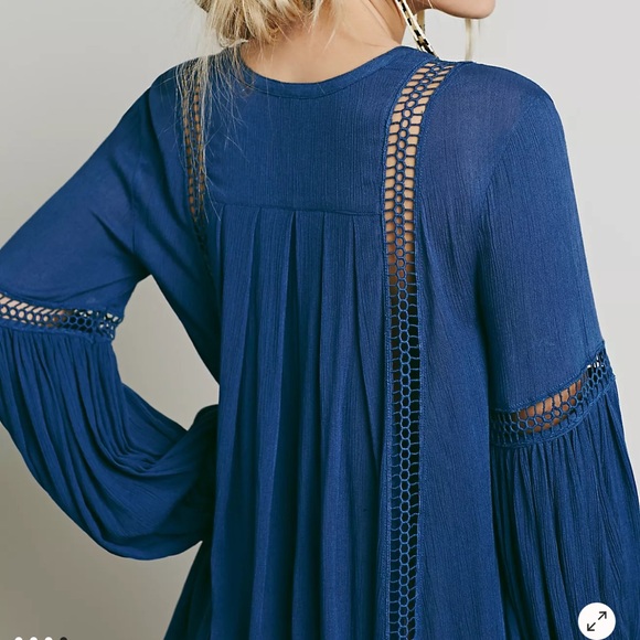 Free People babydoll crochet inset swing tunic - Picture 4 of 13